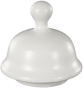 Deco 79 White Ceramic Decorative Jar with Lid and Ball Knob