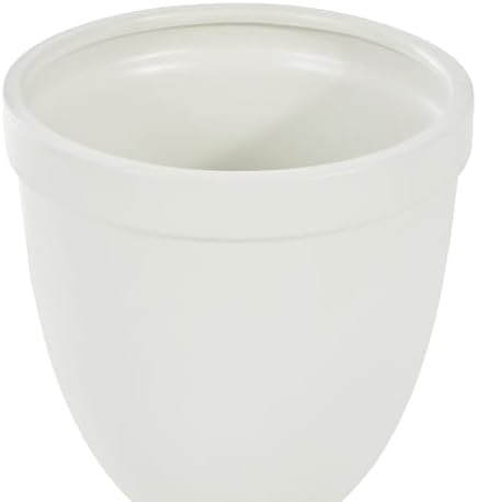 Deco 79 White Ceramic Fluted Urn Decorative Jar with Lid