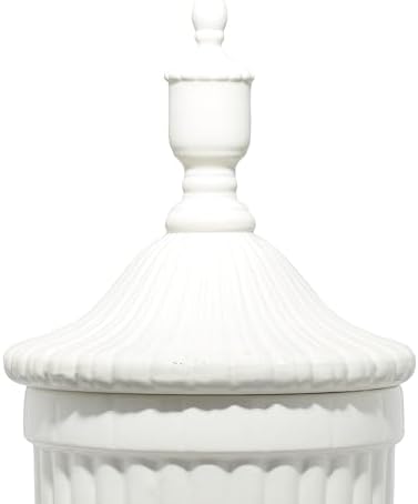 Deco 79 White Ceramic Decorative Urn with Lid