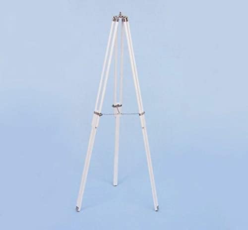 64 Inches Floor Standing Chrome Astro Telescope with White Leather Accents