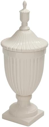 Deco 79 White Ceramic Decorative Urn with Lid