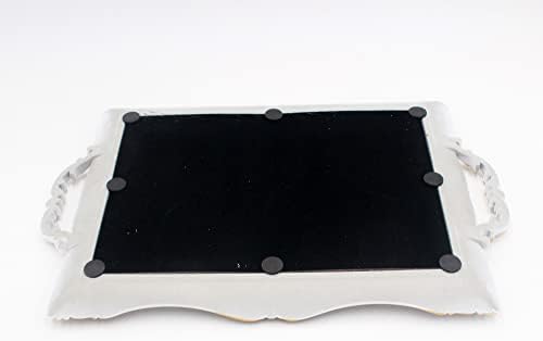 Antique Decorative Gold Framed Square Mirror Tray 95 W x 145 L White