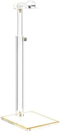 Adjustable Acrylic Purse Display Stand with Gold Trim