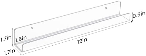 Upsimples 8 Pack Vinyl Record Wall Shelves Clear Acrylic Floating Display for Album Storage