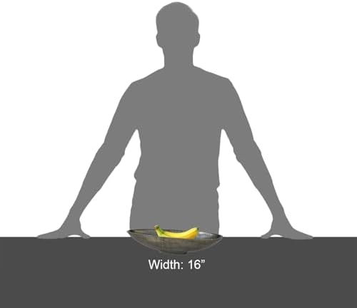 Red Co 16 Inch Long Oval Decorative Aluminum Centerpiece Bowl in Silver