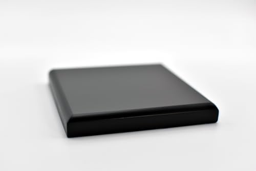 Square MDF Wood Display Base 12x12 Inches Black