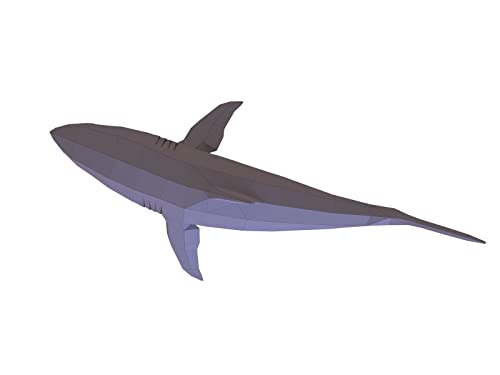 Shark Paper Sculpture DIY Kit 3 Colors 32 Parts Easy Assembly Home Decor