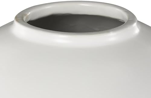 Deco 79 White Ceramic Decorative Jar with Lid and Ball Knob