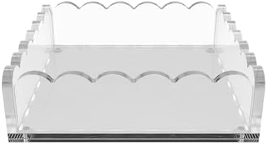 8 x 8 Scalloped Acrylic Tray with Magnetic Mat - Clear Photo Display Jewelry Organizer