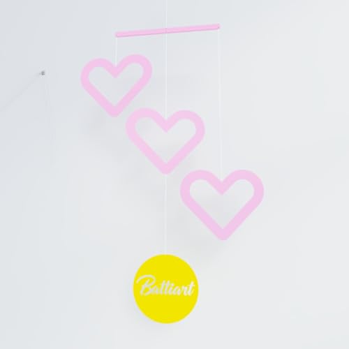 Handmade Hearts Hanging Mobile for Baby or Girls Room