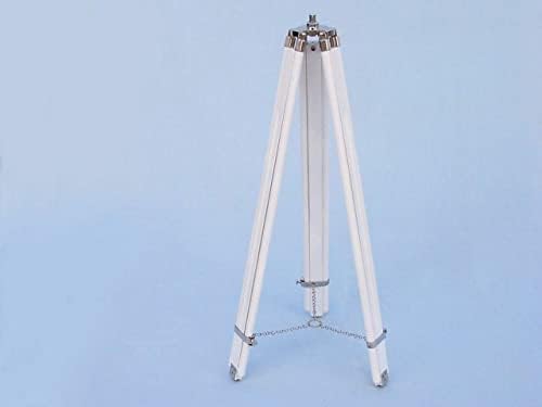 64 Inches Floor Standing Chrome Astro Telescope with White Leather Accents