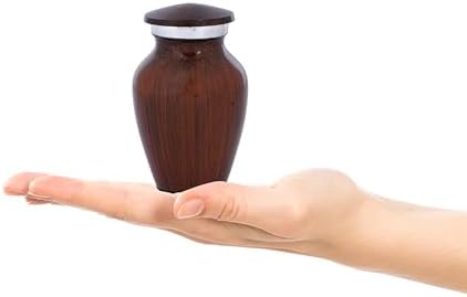 Bless International Hand-Engraved Mini Brass Urn with Lid 3 Inch Keepsake for Ashes or Memorials