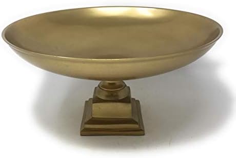 Serene Spaces Living Gold Pedestal Bowl - Table Centerpiece with Rich Gold Color 1075 Diameter 575 Tall