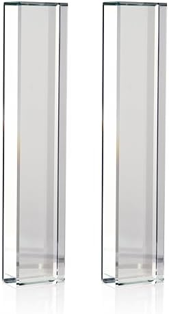 Modern Clear K9 Glass Paperweight Set 2 Pcs
