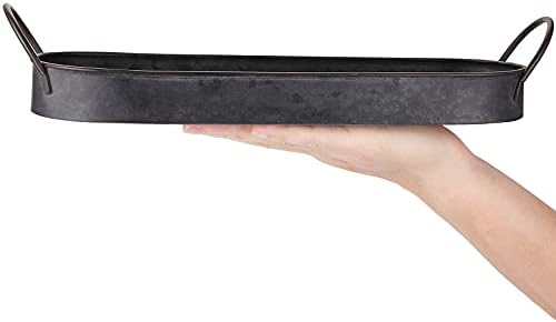 Hipiwe Rustic Metal Serving Tray with Handles 1