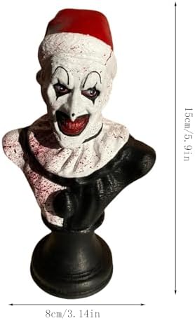 Scary Evil Clown Bust Statue for Home Office Party Decor
