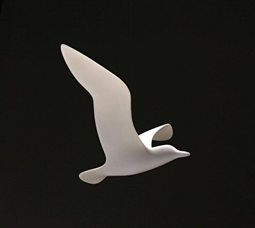 Seagull Mobile Sculpture - 14in Wing Span Wings Up Soaring Style Signed