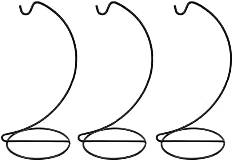 Abom 9in Ornament Display Stand 3 Pack Hanging Hook Hanger for Glass Globe Air Plant Terrarium and Wedding Decor