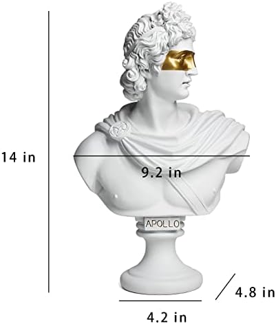 YUEOECOR 14 Inch David Bust Statue Home Decor