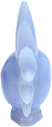 Natural Blue Chalcedony Crystal Skull Head Sculpture