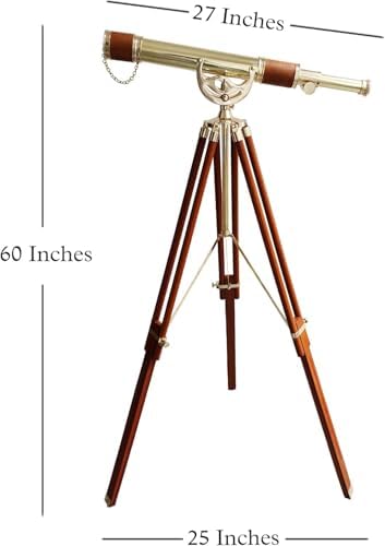 Vintage Antique Brass Telescope Floor Standing Decor