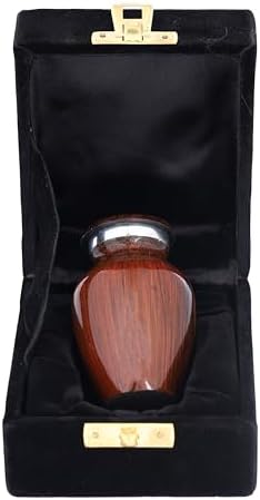 Bless International Hand-Engraved Mini Brass Urn with Lid 3 Inch Keepsake for Ashes or Memorials