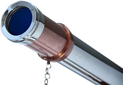 Royal Vintage Shiny Copper Chrome Telescope Double Barrel Teak Tripod