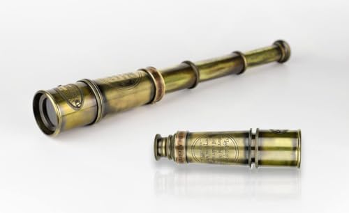 Vintage Brass Spyglass Telescope in Leather Box