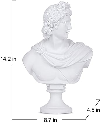 YUEOECOR 142 Inch Greek Apollo Bust Sculpture for Home Dcor