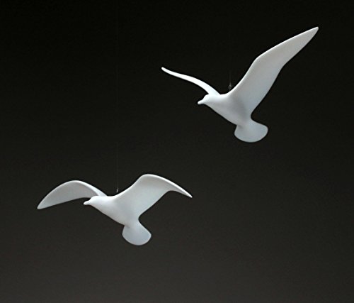 Seagull Duo Mobile Sculpture 9in Wingpan Pellucida Signed