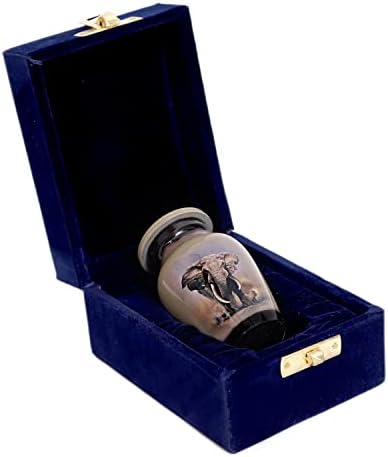Hlc Lovely Elephant Small Keepsake Urn - Mini Memorial Urn for Human Ashes with Velvet Box Bag 3 In