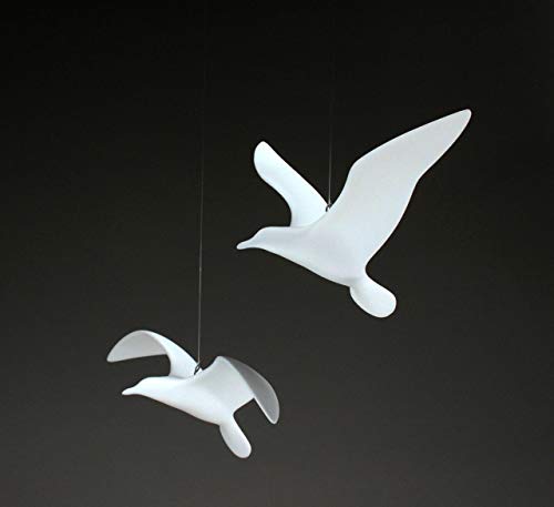 Seagull Duo Mobile Sculpture 9in Wingpan Pellucida Signed