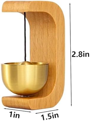 Magnetic Wooden Doorbell with Brass Chime Easy Install No Drilling Silent Bell