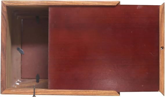 Wooden Urn Box with Brass Cross Handmade Funeral Urns