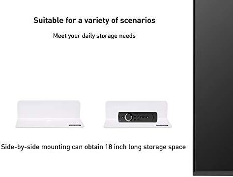 OAPRIRE White Floating Shelves Set of 2 - Wall Mount with Cable Clips