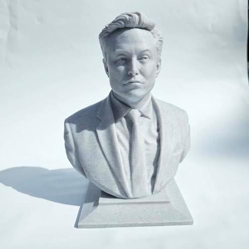 Miniature Elon Musk Bust Statue Marble Look 3 Inches Tall