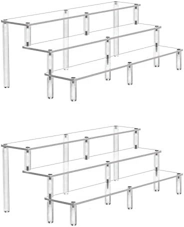 AZEAM 3 Tier Acrylic Display Riser Stand 2 Packs