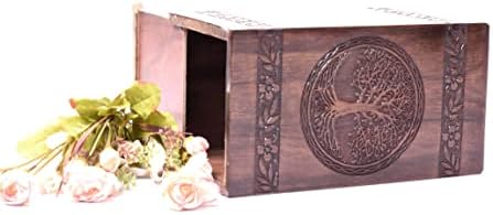 Tamanna Rosewood Urn For Human Ashes - Tree Of Life Wooden Box - Personalized Cremation Urn