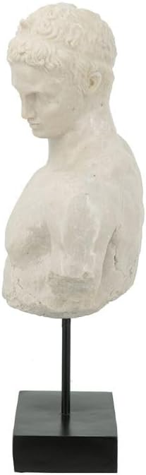 Resin Classical Male Bust Statue 215 Inch Antique White Finish Sculpture