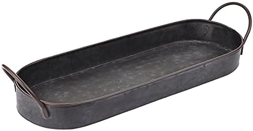 Hipiwe Rustic Metal Serving Tray with Handles 1