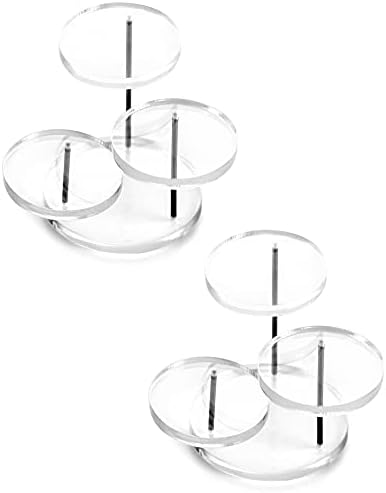 QWORK 3 Tier Jewelry Display Riser Stands 2 Pack
