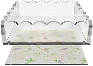 8 x 8 Scalloped Acrylic Tray with Magnetic Mat - Clear Photo Display Jewelry Organizer