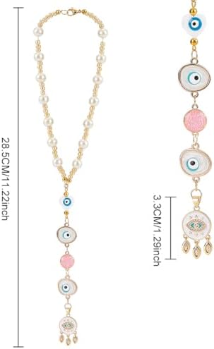 Evil Eye Car Charm Heart Shaped Pendant Decor