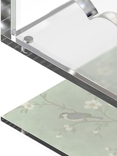 8 x 8 Scalloped Acrylic Tray with Magnetic Mat - Clear Photo Display Jewelry Organizer