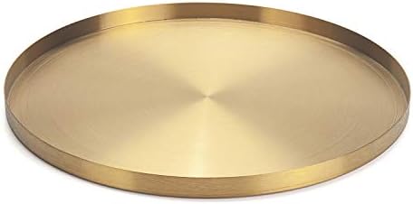 Gold Stainless Steel Round Decorative Tray