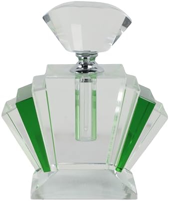 Sagebrook Home Art Deco Glass Perfume Bottle 5 Green