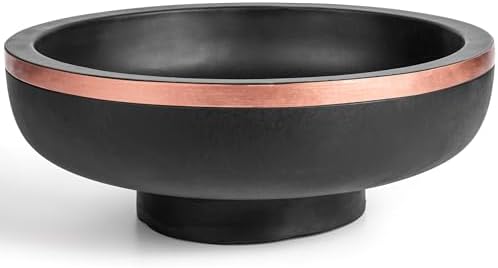 Concrete Decorative Bowl with Rose Gold Rim 1