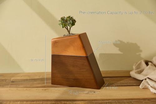 Handcrafted Wooden Cremation Urn with Magnetic Lid - Large Decorative Ash Urn for Home Use