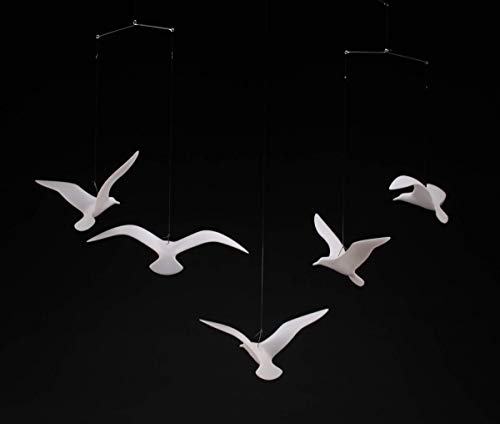 5 Seagull Mobiles by John Perry Studio 9 Inch Wingspan Each
