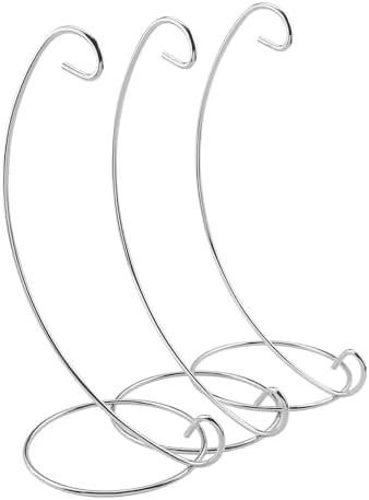 Abom 3 Pack 9in Ornament Display Stand with Silver Iron Hanging Hook for Home Decor and Party Use